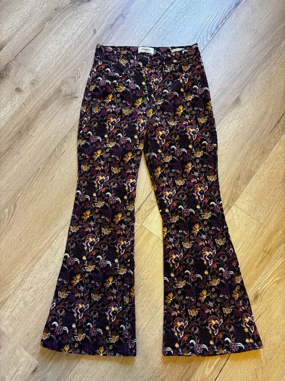 Wrangler High-Rise Fierce Flare Floral Corduroy Pants